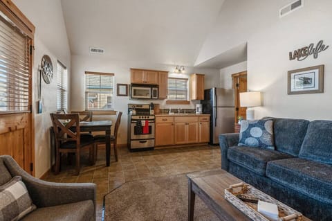 Great functional kitchen with basic cooking utensils.