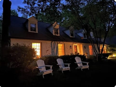 Summer evening, enjoy the quiet and beauty with a glass of wine.