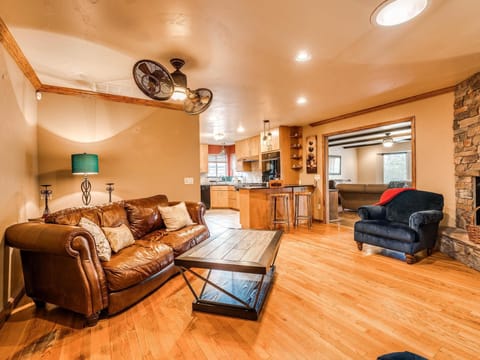 Living room open from kitchen