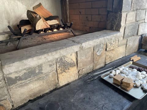 Outdoor fireplace is great for s'mores