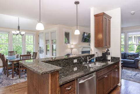 Kitchen with dishwasher and two coffeemakers (Standard Drip & Keurig).