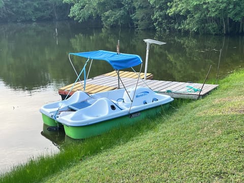 Fish from the bank, the pier or the paddle boat