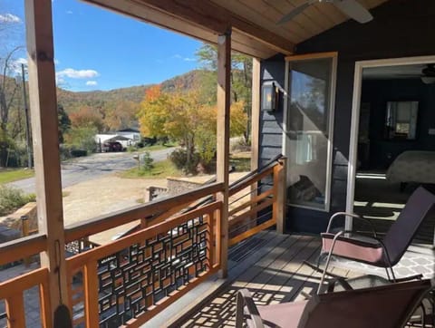 Front porch of the Guest Suite offers 2 private rocking chairs for our guests.
