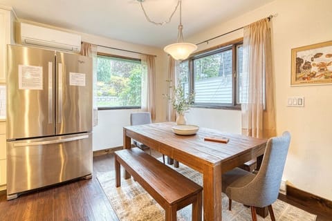 Dining table w/ 2 chairs and 2 benches