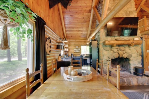 Dining Area | Dishware & Flatware Provided | Wood-Burning Fireplace