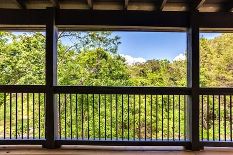 Enjoy the view of nature from the balcony.