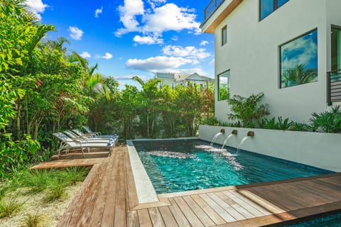 Heated Pool with waterfall