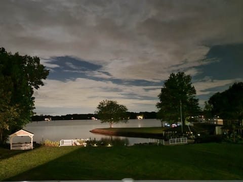 Night View of Backyard