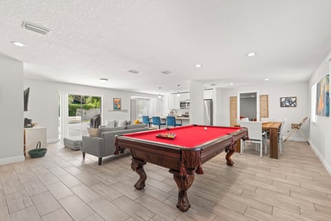 Main Living Area Pool Table and Dining Area