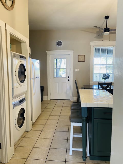 Washer and dryer located in kitchen
