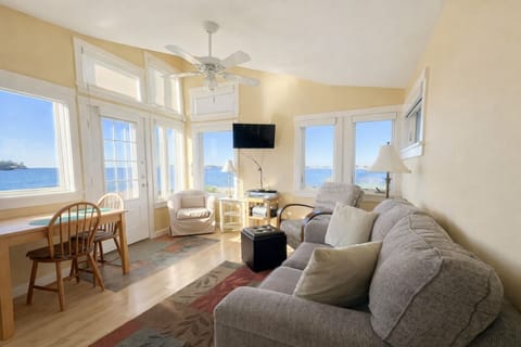 Open living and dining area with breathtaking ocean views.