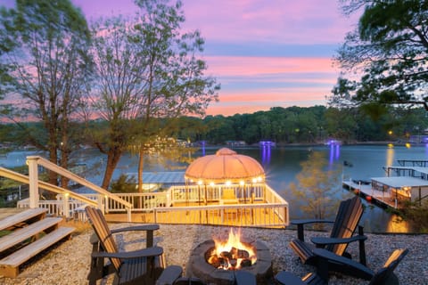 Sunset by the Lakeside Firepit