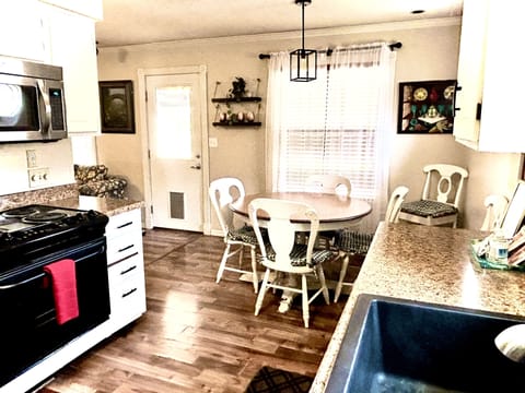 Updated kitchen and dining area.