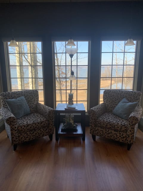 Enjoy beautiful views of lake and watch the boys go by.