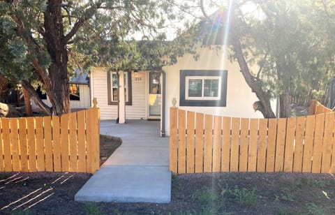 Front of house on Jefferson St. and parking in front. Long Driveway on rt.