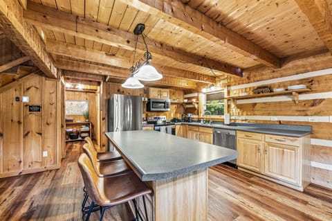 Tons of counter space and eight additional spots at the dining room table.