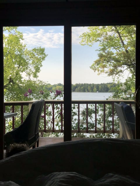 Beautiful lake view from the master bedroom. 