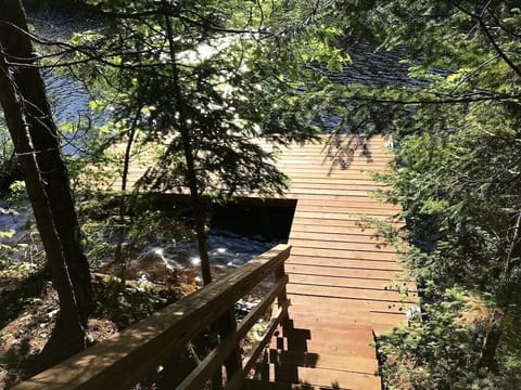 There are lights for down the stairs and on the dock for when it gets dark