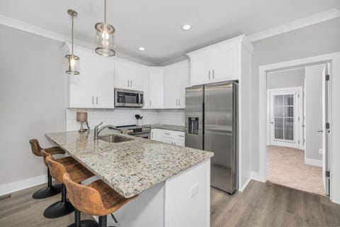 Bar seating in the kitchen