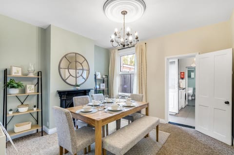 Dining table with elegant touch.