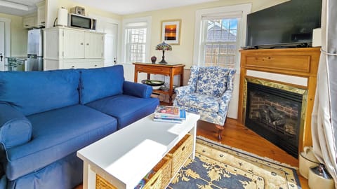 Curl up in cozy living room with a good book