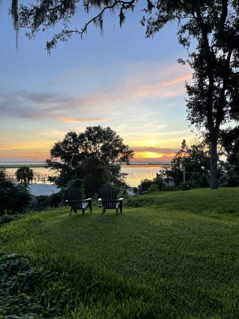 Sunset from the green space.