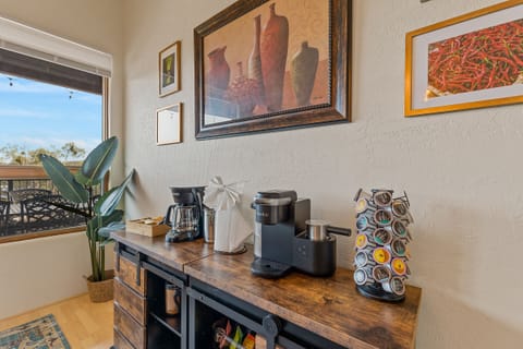 Our ever-popular coffee station lets you make your favorite morning beverage.