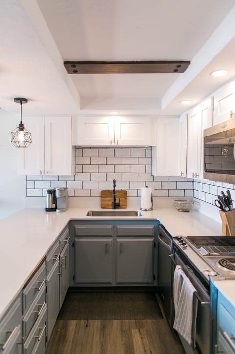 For your morning coffee we provide a Keurig with pods, and an aeropress.