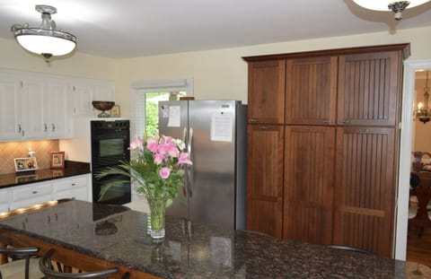 The kitchen: Bosch convection oven, refrigerator with ice maker and a dishwasher