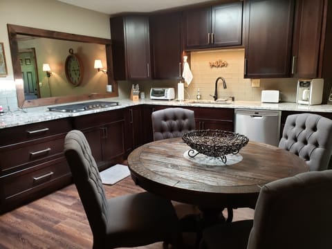 Kitchen stocked with everything you need to cook.