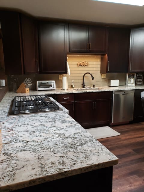 Kitchen stocked with everything you need to cook.