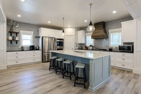 Kitchen with coffee bar off to the left