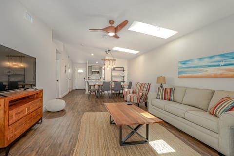 Island Time Living Room w/ 55" HD Smart TV and Dining Table