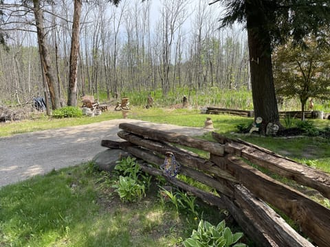 Parking and fire pit area