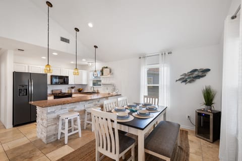 Plenty of space to prepare and enjoy meals with your group.