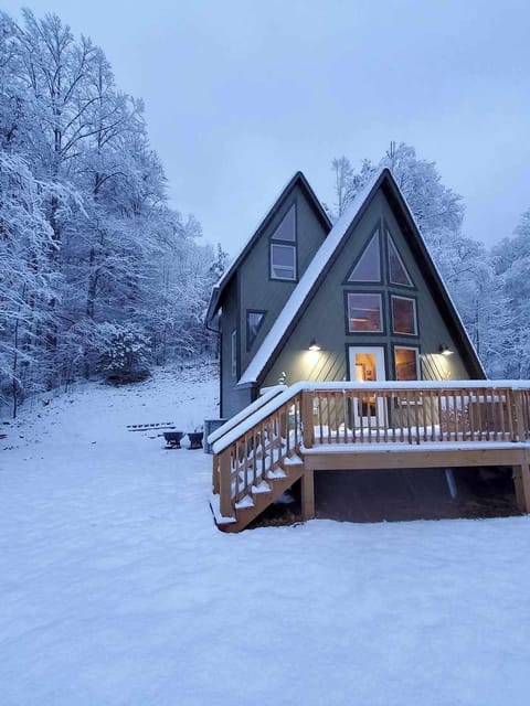 Covered in snow (before we added hot tub and firepit)