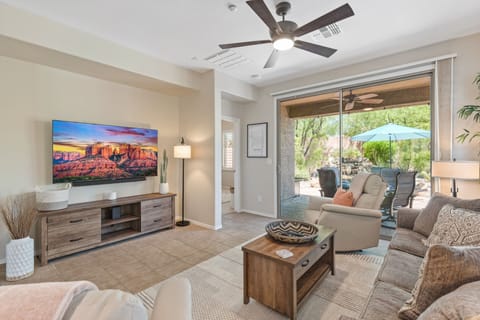 Beautiful view of the patio and backyard from the family room