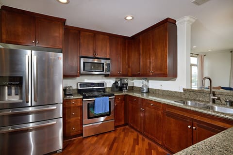 Kitchen with stainless steel appliances