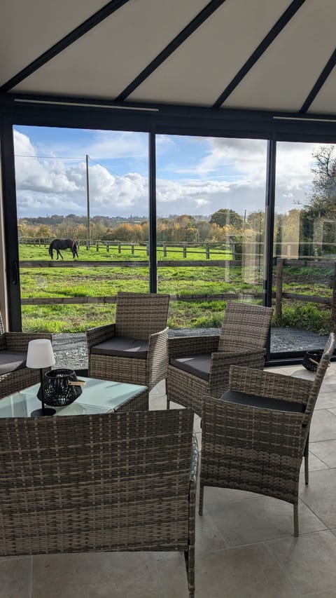VIEW ON THE HORSES FROM THE WELLNESS AREA