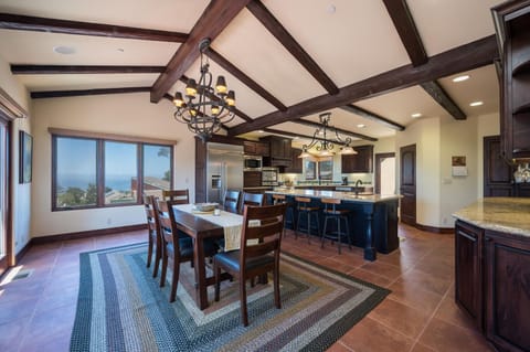 View from living room into dining space.
