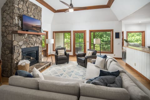 Open concept Living room with 50" smart TV.