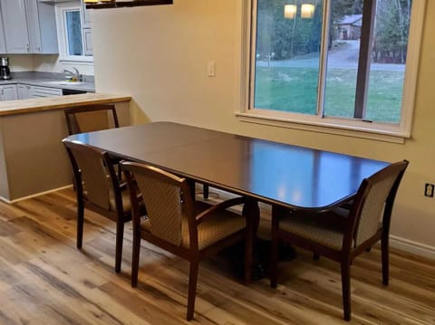 Expansive dinning table seats 12