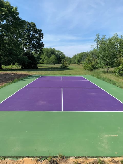 Private pickleball (net in storage house)