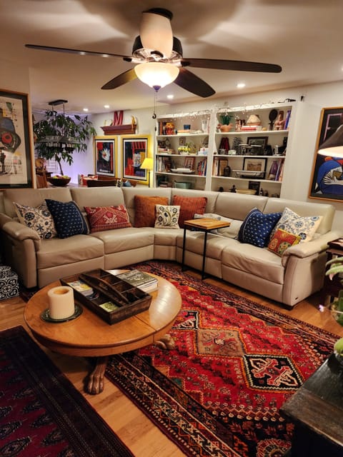 Natucci leather sectional to enjoy, kick back & relax, watch movies & favs!