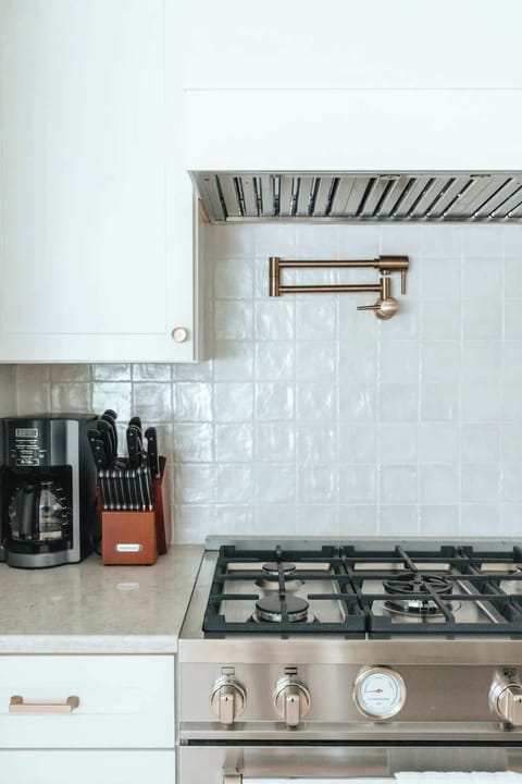 imported Italian stove with quartz counter tops throughout