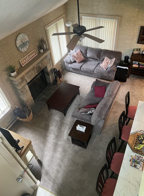 Living room looking from the loft