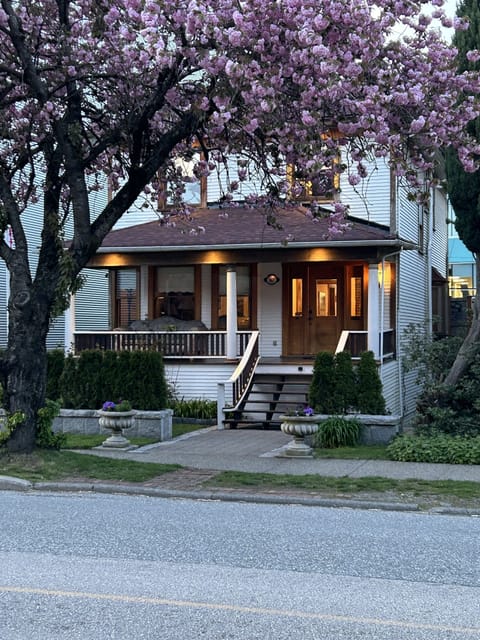 House during cherry blossoms