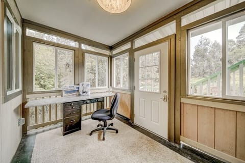 If you must work, do so here with gorgeous views in the office. If you need a quick break, you can quickly escape outside and enjoy tropical views through the private door.  It also provides an additional area for sleeping