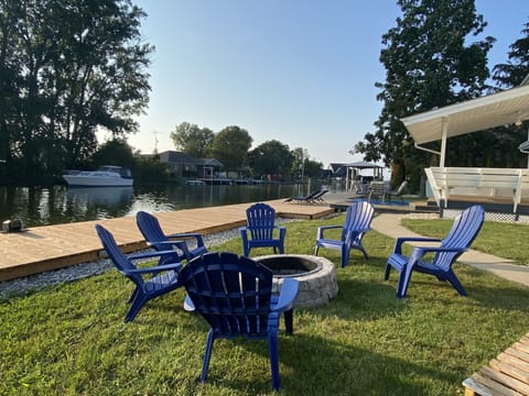 Gather around the fire pit with Muskoka chairs & roast marshmallows.