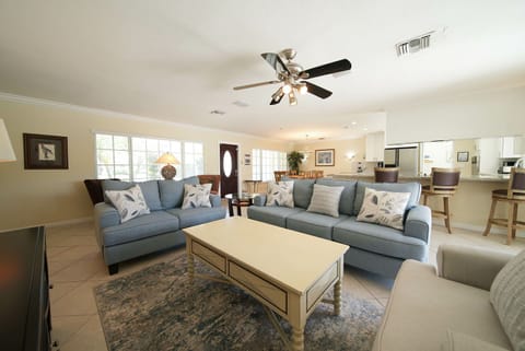 Brand new sofa compliments the open plan living area